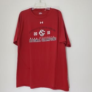 Under Armour Red University of South Carolina Heat Gear Tee, Size XXL